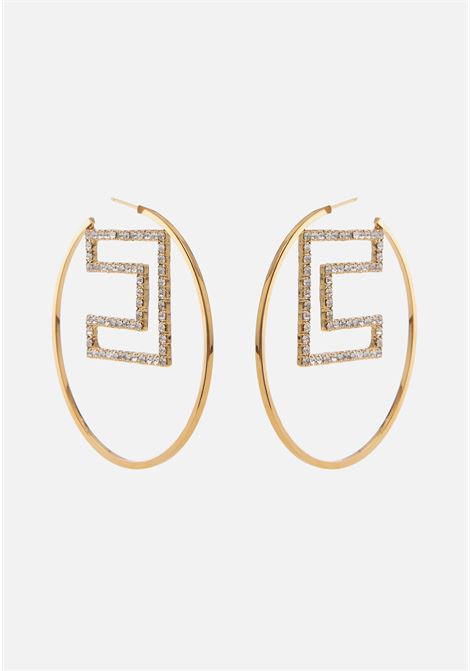 Hoop earrings with rhinestone logo ELISABETTA FRANCHI | OR59M42E2U95
